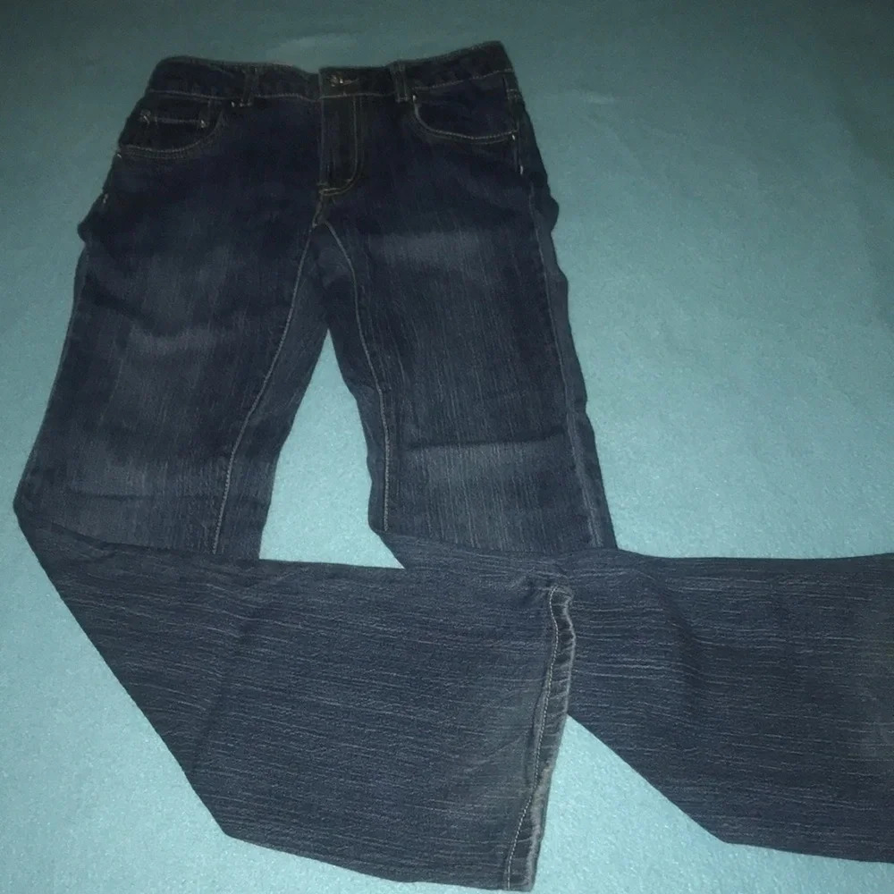LEVI’S 517 stretch flare leg vintage Y2K dark blue adjustable waist size 14 slim